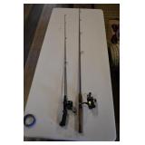 Pair of Vtg Johnson and Ryobi Rods and Reels