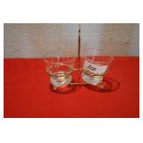 Vintage Glass Creamer and Sugar Condiment Set
