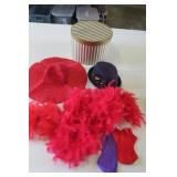 Red Hat Society Hats and Boa