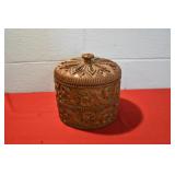 Mid Century Teak Carved Ice Bucket