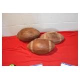 3 Vintage Spalding Footballs