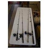 Lot of Spinning Reels and Rods