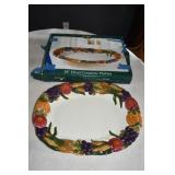 18" Oval Ceramic Autumn Platter