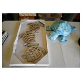 Turtle Outdoor Wall Art with Turtle Plush