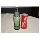 Vintage Japan Coca Cola Bottle and Can