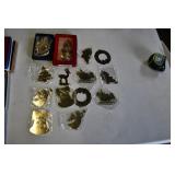 Lot of Vtg Gold Metal  Christmas Ornaments