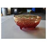 Amberina Glass Footed Bowl
