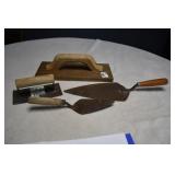 Set of Vintage Masonry Trowels and Concrete Edger