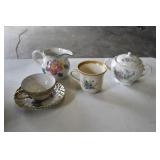 Tea Cups, Sugar, and Creamer
