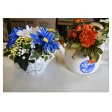 Pair of Teapot Floral Arrangements