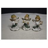 Set of 3 Ceramic Homco Music Angels