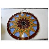 24" Round Stain Glass Window Hanging