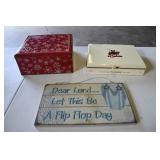 Sign, Tin, and Cigar Box