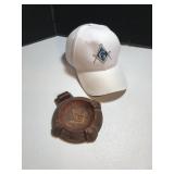 Masonic Cap and Ashtray Set