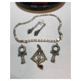 Sterling Silver Jewelry Set, 46g
