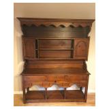 Large Two-Piece Pine Hutch