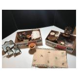 Two Boxes of Dollhouse Furniture