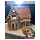 Wooden Dollhouse with Book Included