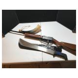 Decorative Rifle, Machete, and Horn Set