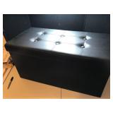 Collapsible Black Storage Ottoman