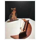 Wooden Cat Display and Decorative Shelf