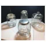 Four Glass Cookie/Candy Jars