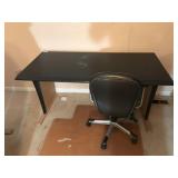 Black Computer Desk with Chair Set