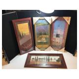 Four Framed Art Pieces