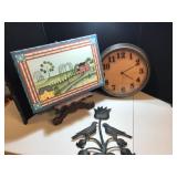 Home Decor Lot With Clock and Artwork