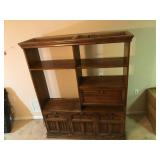 Pecan Wood Shelving Unit 58x16x72