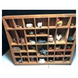 Wooden Shadow Box With Miniatures