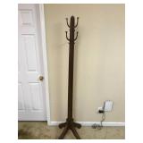 Tiger Oak Coat Rack with Hooks