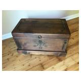 Wooden Chest With Painted Floral Design