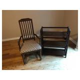 Wooden Chair and Bookcase Set