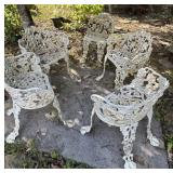 Five Cast Iron Garden Chairs