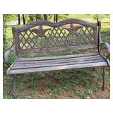 Outdoor Bench With Cast Iron Frame