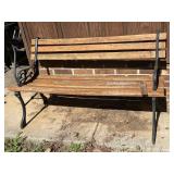 Pair of Cast Iron & Wood Park Benches