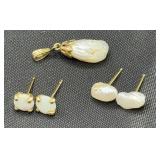 14K Gold Jewelry with Pearl and Opal