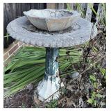 Cement Bird Bath-Has Cracking