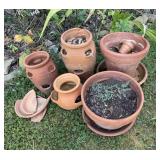 3 Terracotta Strawberry Jar Planters