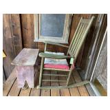 Vintage Wood Rocking Chair & Table