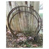 3 Antique Cast Iron Wagon Wheels