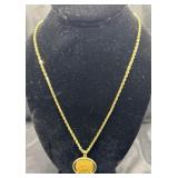 14K Chain with 22K Gold Coin Pendant