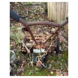 Vintage Manual Reel Lawn Mower with Engine