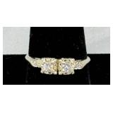 14K Gold Engagement Ring W\Twin Settings, Size 9.7