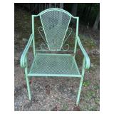 Green Wrought Iron Patio Chair