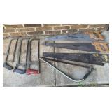 3 Hand Saws, Bow Saw, & 3 Hacksaws