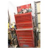 2-Snap-on Tool Chests Stacked with Assorted Tools