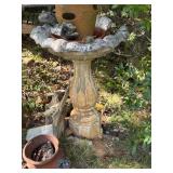 Concrete Birdbath With Accessories