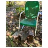 Green Metal Chair With Birdhouses